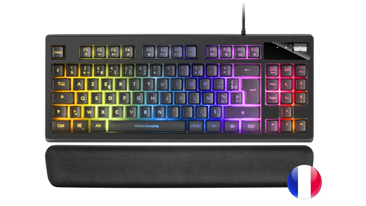 Mars Gaming MKAXFR TKL H-Mech Kompakttastatur, RGB-Beleuchtung 9 Effekte, Gel Handballenauflage, Sch