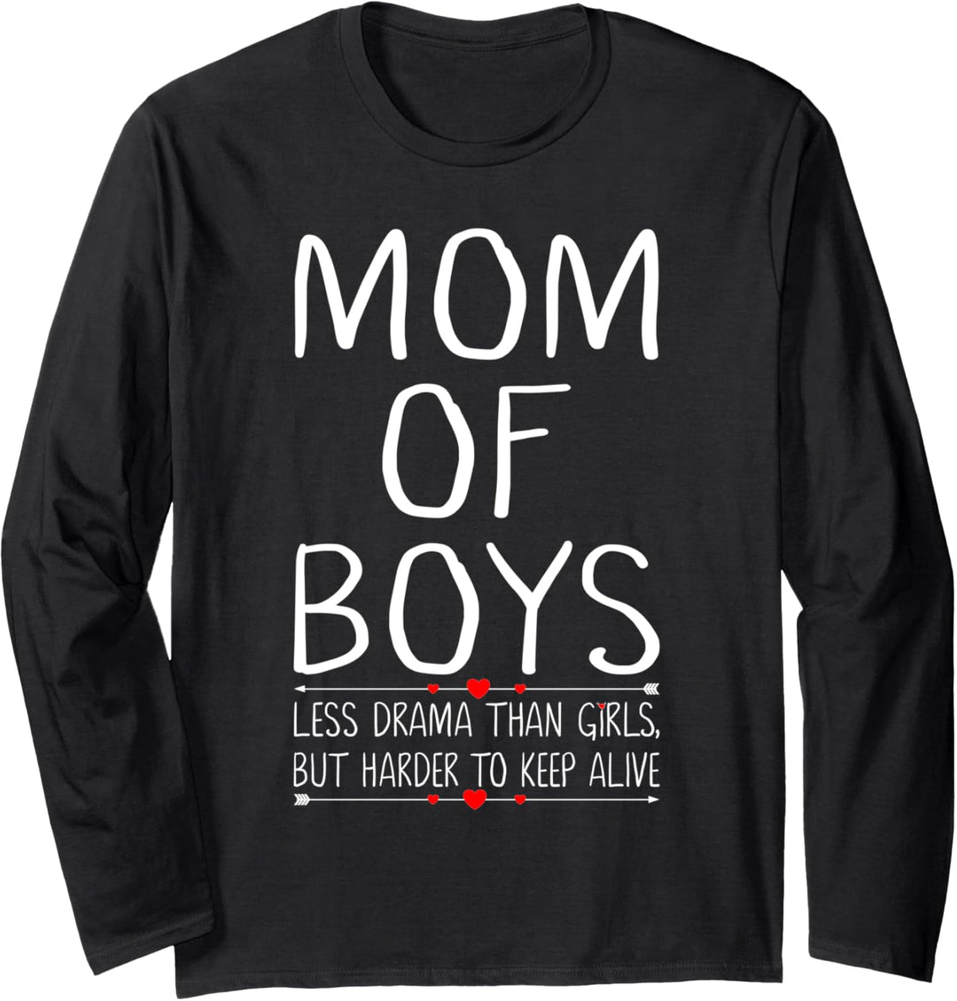 Mom of Boys Busy Mom Life Funny Motherhood Gifts for Mama Langarmshirt