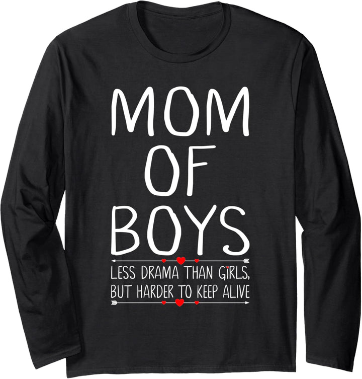Mom of Boys Busy Mom Life Funny Motherhood Gifts for Mama Langarmshirt
