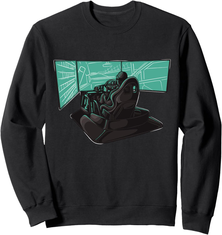 Rennspiel Gamer Zocken PC-Spieler Gaming Rennspiel Sim Racer Sweatshirt
