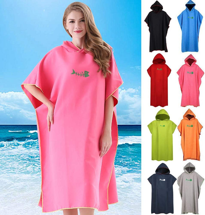 FADDARE Kapuzenhandtuch Poncho Adult Handtuch Ärmellose Wickel Robe Beach Tragbarer Mikrofaser Neopr