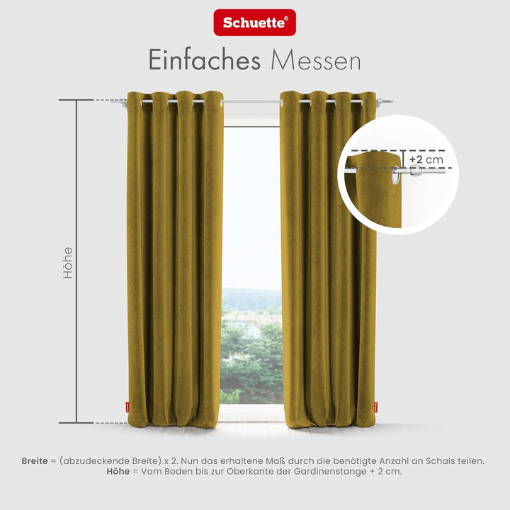 Schuette® Verdunkelungs-Vorhang Gardine mit Ösen ● Millenium Velvet: Butterscotch (Gelb) ● 135x150cm