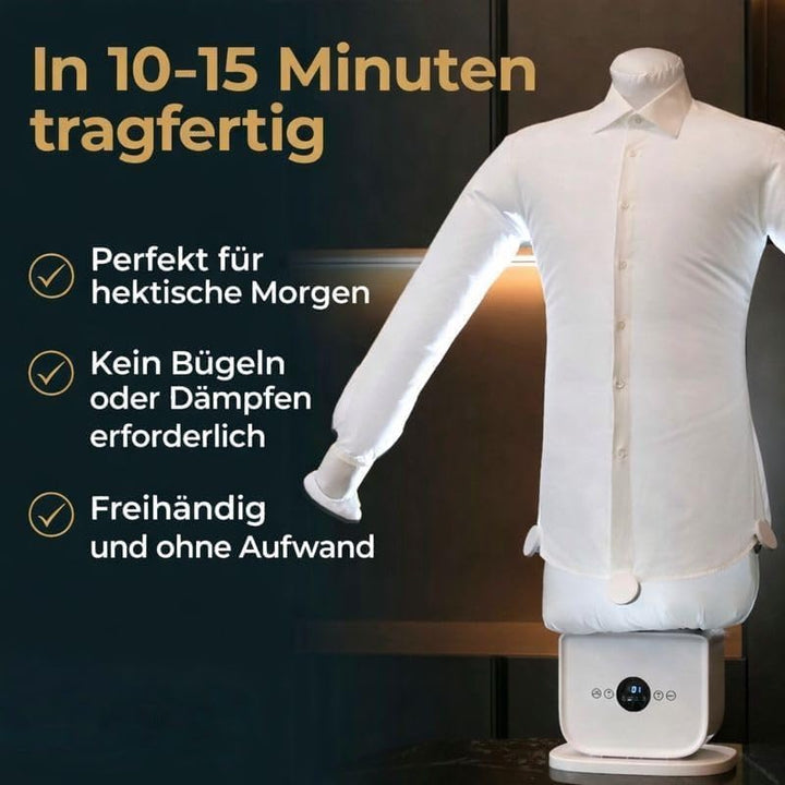 Automatischer Heissluft-Trockner & Bügelautomat – Faltenfrei für Hemden und Hosen – Schonend für all