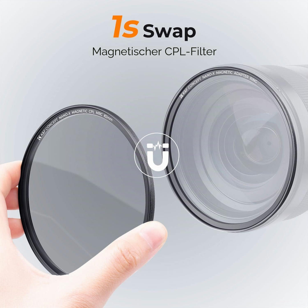K&amp;F Concept Nano X-Serie Magnetischer Polfilter 82mm mit Magnetischer Adapterring-Zirkularer Polaris