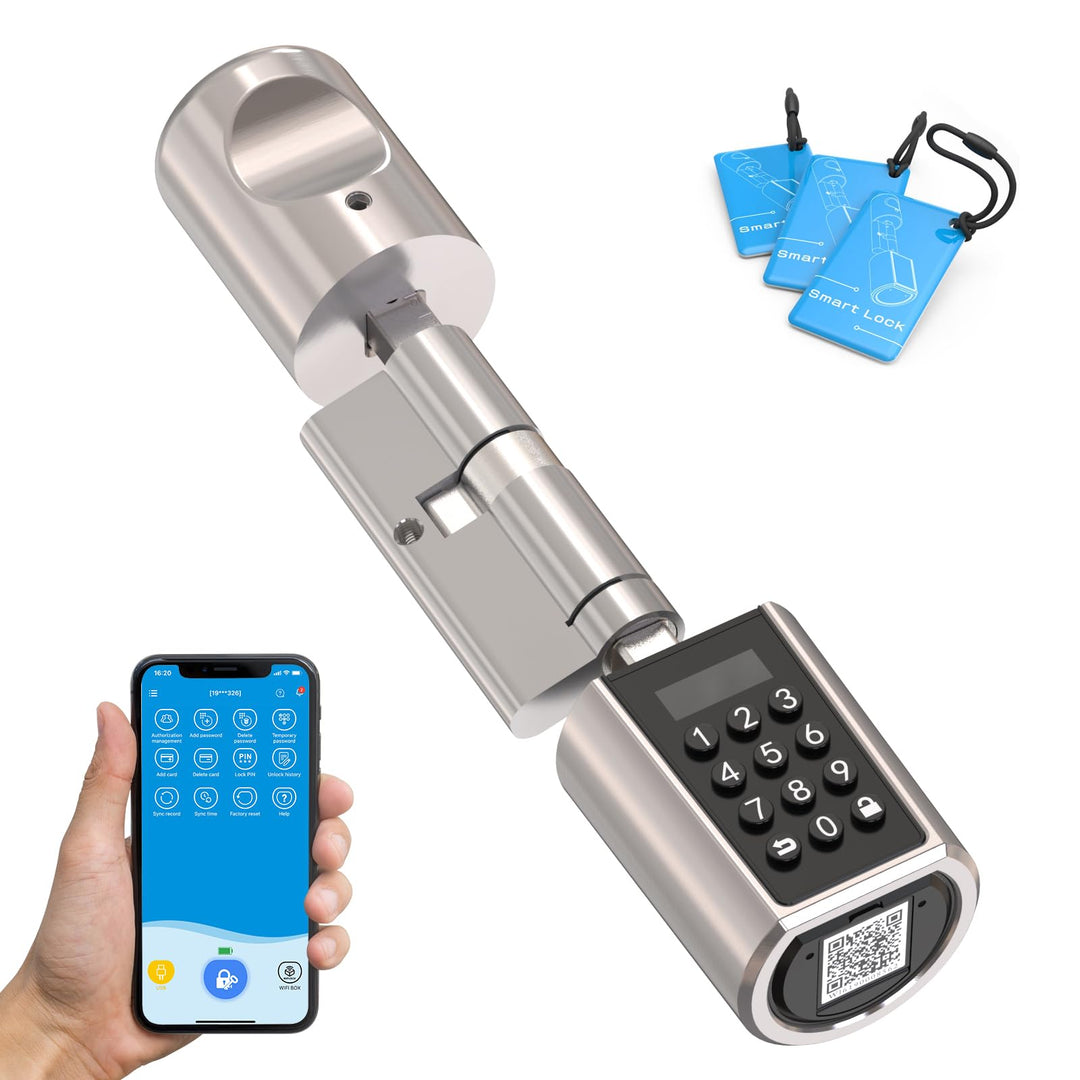 RUILON Elektronisches Türschloss mit Passwort,RFID-Karte,Bluetooth APP,Tastatur,Schlüsselloses Türsc
