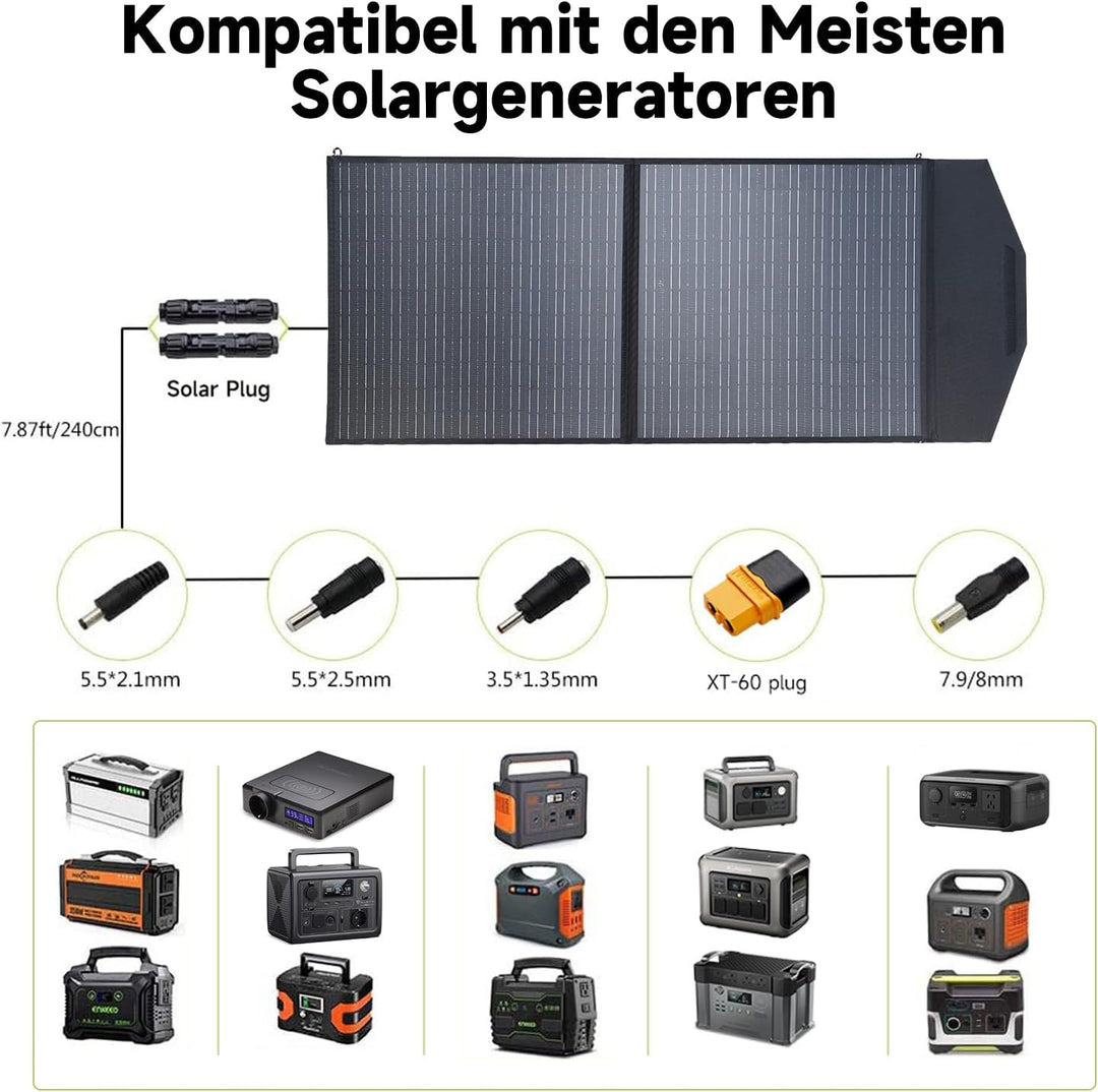 ALLPOWERS Faltbares Solarpanel 100W Solarmodul Speziell für Tragbare Powerstation und Outdoor Solarg