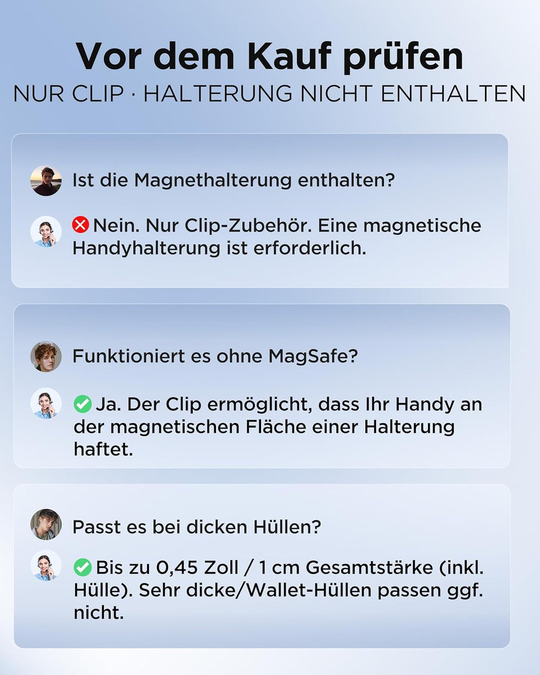 MSXTTLY Kfz-Handyhalterungsclip – Magnetclip VMag-GC 2026 Für Magnetische Kfz-Halterungen, Kein Magn