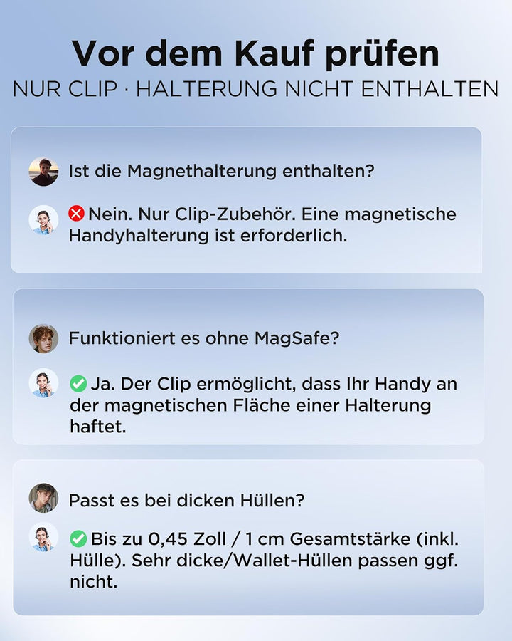 MSXTTLY Kfz-Handyhalterungsclip – Magnetclip VMag-GC 2026 Für Magnetische Kfz-Halterungen, Kein Magn
