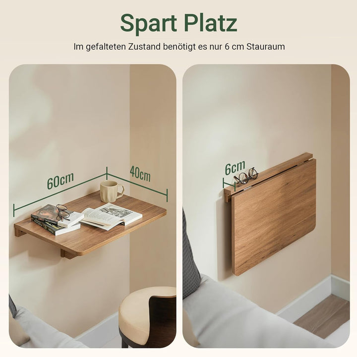 SoBuy Wandklapptisch Faltbarer Esstisch Kompakter Küchentisch Platzsparendes Design Klapptisch für K