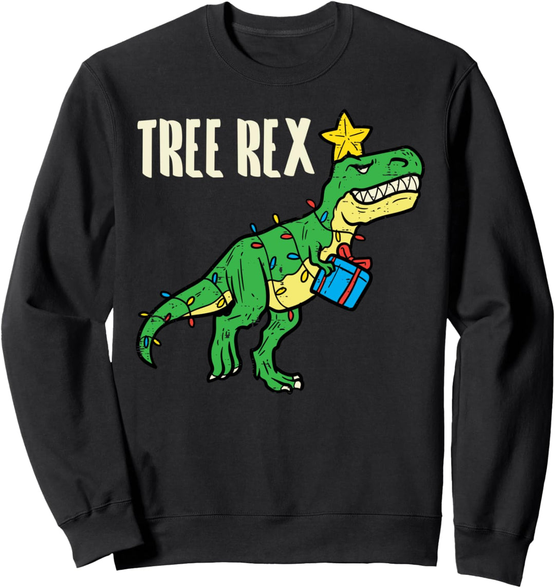 Tree Rex Trex Dino Lustiges Weihnachtspyjama für Kleinkinder, Jungen, Weihnachten Sweatshirt