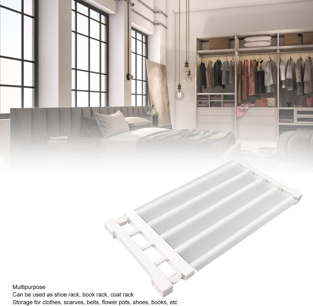 Mumusuki Closet Tension Shelf Rod, Metal Storage Rack Cabinet Organizer DIY Divider Separator Shelfs