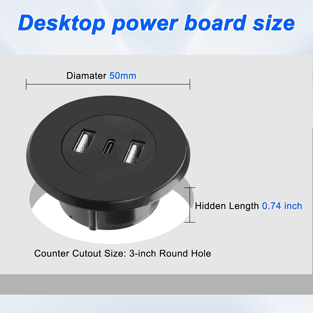 MEIRIYFA 3-in-1 Desktop Power Embedded Ladegerät, USB/Typ C Desktop Station Halterungen Laden Dual U