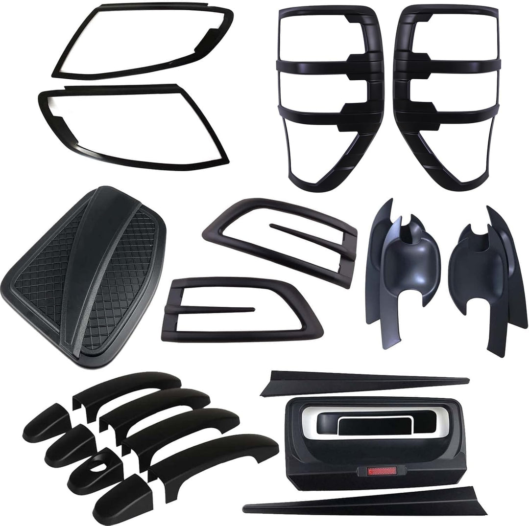 JHCHAN Scheinwerfer und Rücklichtabdeckung für Ford Ranger 2012-2014 Wildtrak XL XLT Limited Tremor