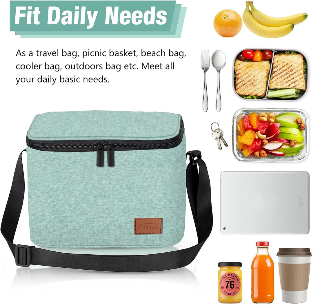 Kühltasche Klein Leicht Lunch Tasche Isoliertasche zur Arbeit Schule Faltbar Wasserdicht Lunchbag Re