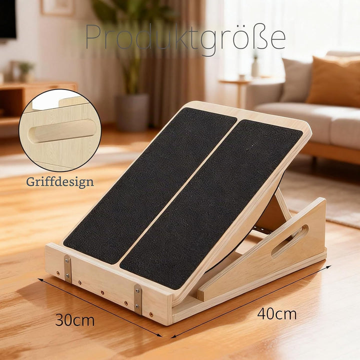 2-In-1 Schrägbrett Aus Holz Für Wadendehnung Und Gleichgewicht, Stretch-Brett Mit Griff, Einstellbar
