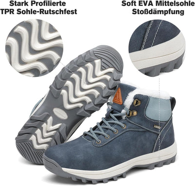 Mishansha Winterschuhe Warme Gefütterte Herren Damen Winterstiefel Wasserdicht Trekkingschuhe Wander