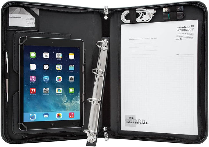 Wedo 5874901 Elegance A4 Organizer (mit Universalhalter für Tablet-PC von 24,6 cm (9,7 Zoll) bis 26,