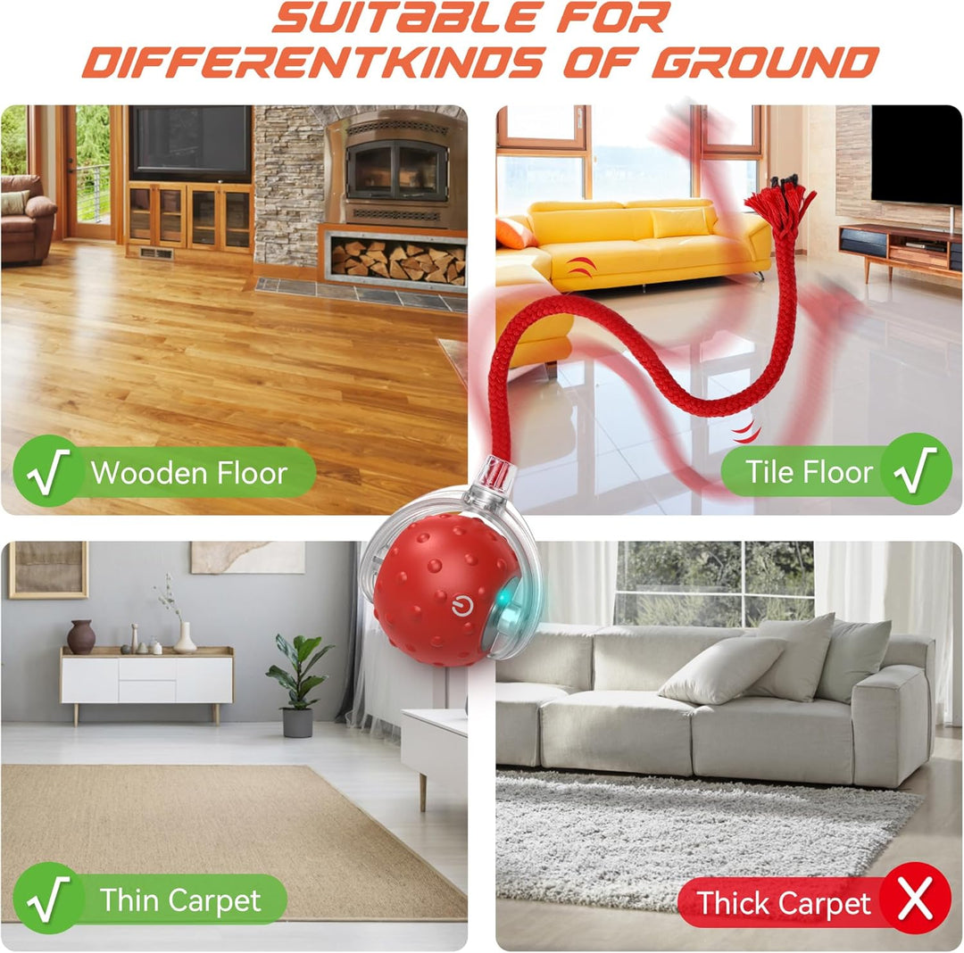 IOKHEIRA Interaktives Katzenball Spielzeug Elektrisches automatisches Katzenspielzeug für Wohnungska