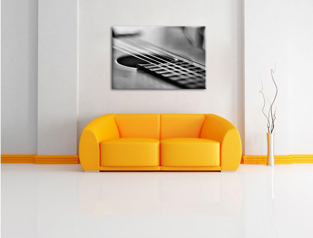 Monocrome, Gitarrensaiten, Format: 100x70 auf Leinwand, XXL riesige Bilder fertig gerahmt mit Keilra