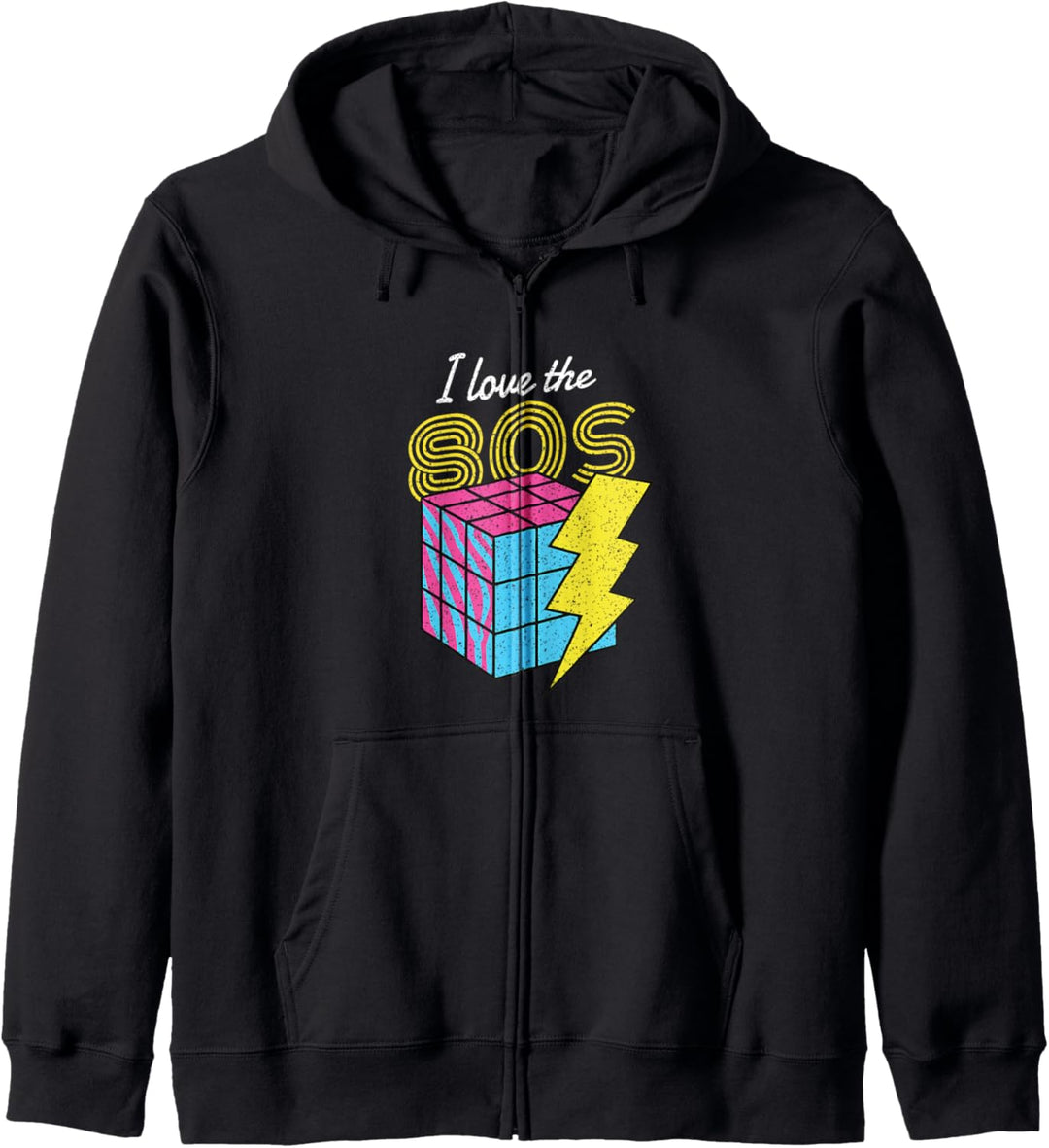 80er Jahre Kostüm Vintage Party Deko Achtziger Retro 80s Kapuzenjacke