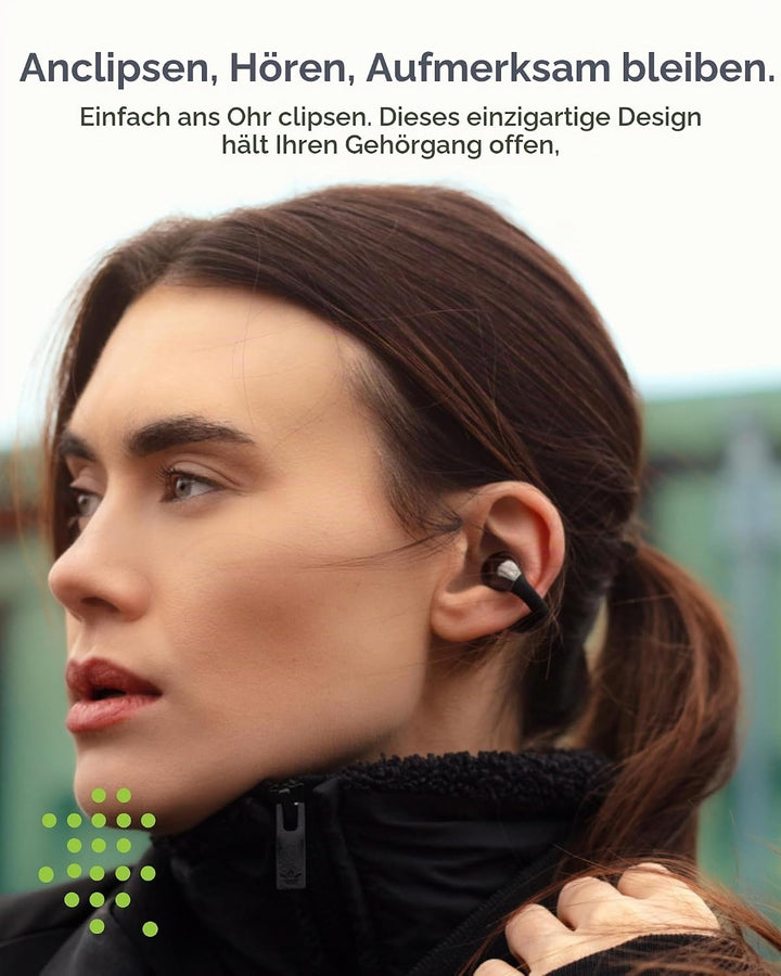 Boompods BOOMCLIP PRO - Open Ear Kopfhörer Bluetooth &amp; Clip On Wireless Ohrclip-Ohrhörer mit 9 Std