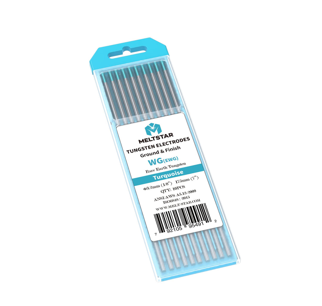 MELTSTAR WG20 Wolfram-Elektroden zum WIG-Schweissen mit seltenen Erden in Türkis, 10er-Pack (Türkis