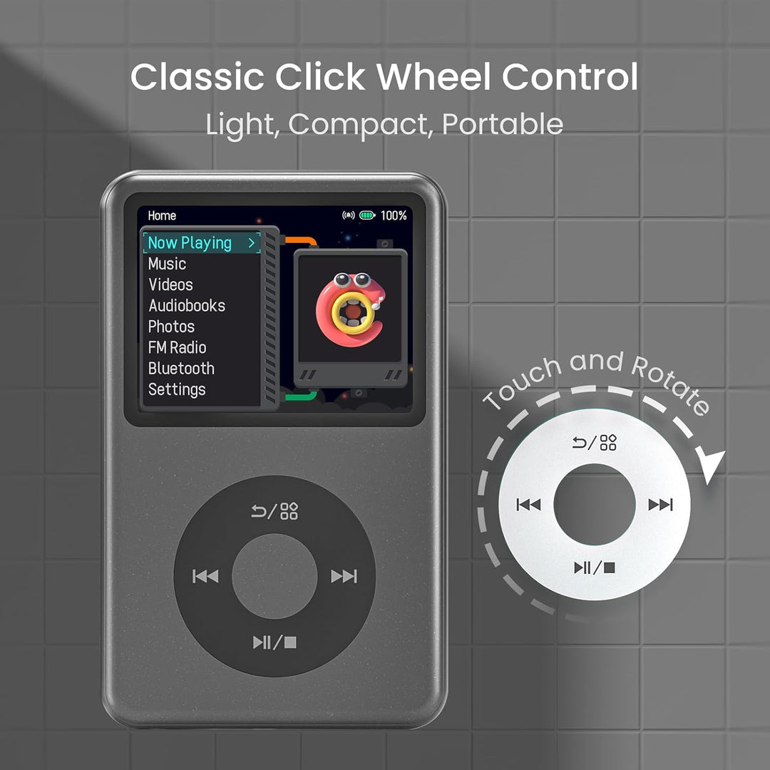 Innioasis Y1 MP3 Player - Zeitlose Klasse: 128 GB, Bluetooth, Video-Player, Hörbücher, FM-Radio und