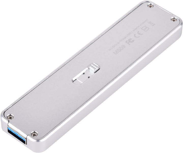 SilverStone SST-MS09S - Externes SATA zu M.2 SSD-Gehäuse, USB 3.1 Gen.2, silber, SST-MS09S