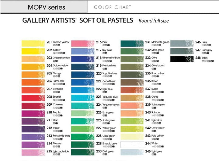 Mungyo Gallery Weiche Ölkreiden, 48 Stück, verschiedene Farben