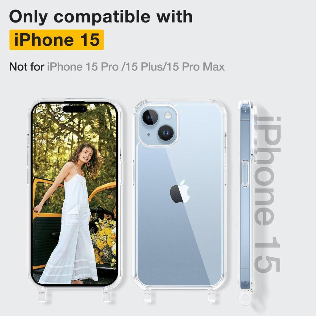 GOODVISH Handykette für iPhone 15 Hülle mit Band | Kameraschutz und Bildschirmschutz | | Necklace Ha
