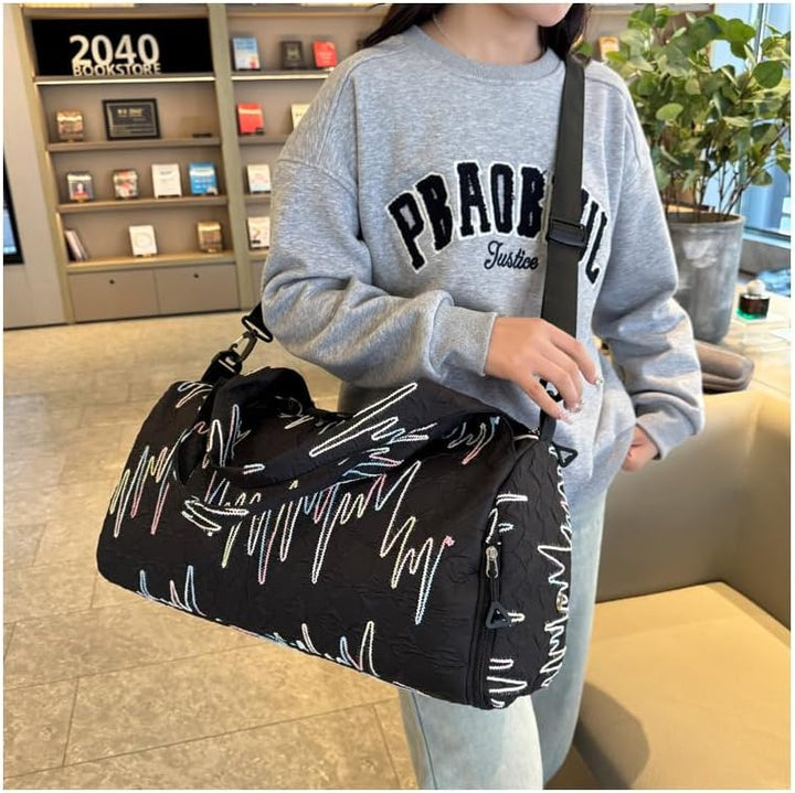 Sporttasche Damen Yogatasche Gross, Sporttasche Reisetasche mit Schuhfach & Nassfach, Wasserdicht Tr