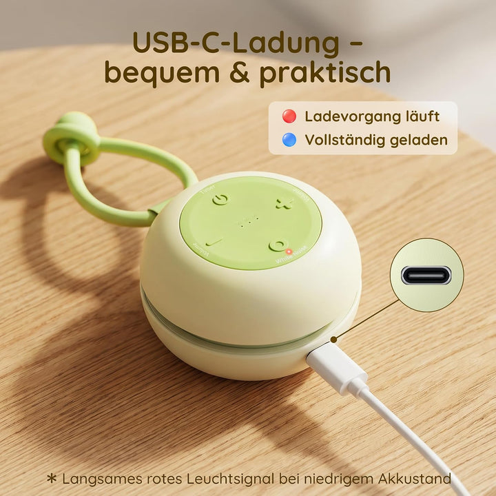 White Noise Machine Baby mit Nachtlicht &amp; Tragbar, Weisses Rauschen Baby