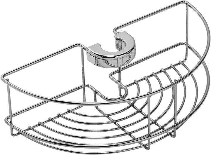Croydex QM261041 Leicht zu montierender Duschkorb aus Chrom, 5 Jahre rostfreie Garantie, 8,5 x 26,5
