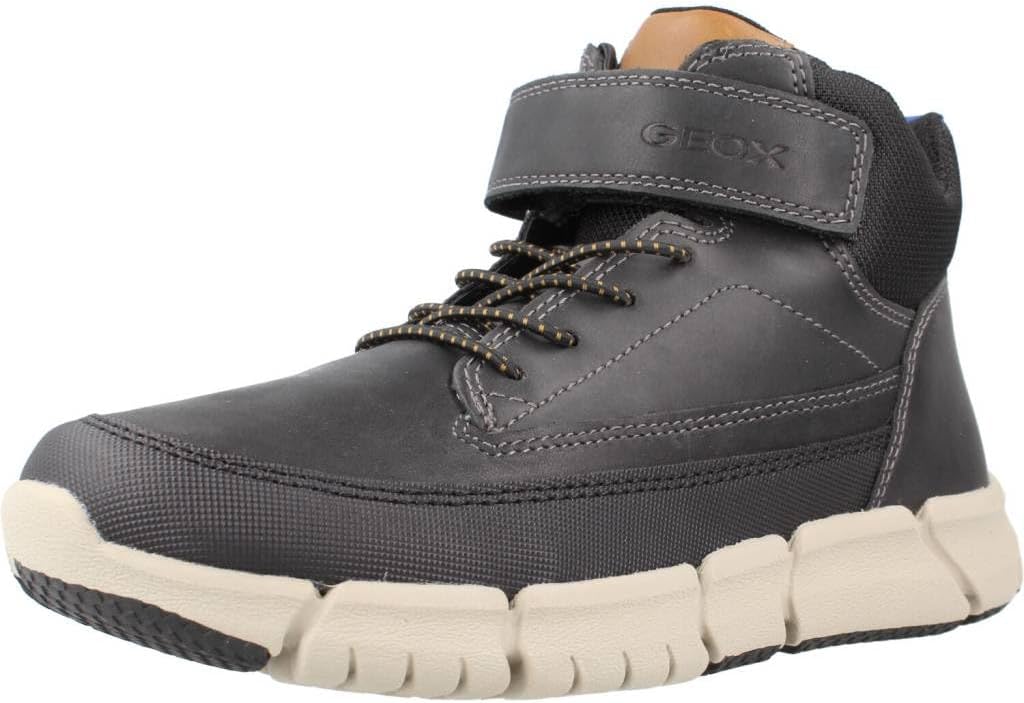 Geox Jungen J Flexyper Boy Sneaker 28 EU Schwarz, 28 EU Schwarz