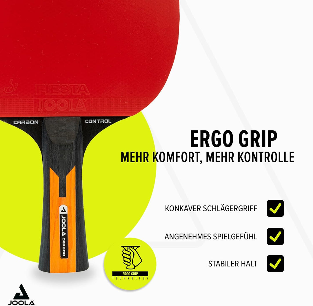 JOOLA Tischtennisschläger CARBON CONTROL für fortgeschrittene Spieler, Tischtennisset CARBON SPEED,