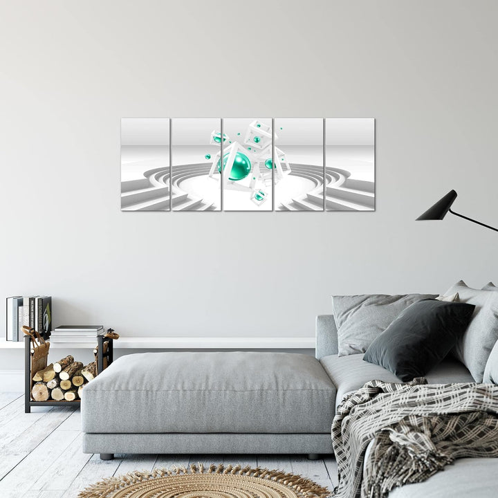 Runa Art Bild 3D Abstrakt Wandbilder auf Vlies Leinwand 5 Teilig Wanddekoration Wohnzimmer 010956a 1