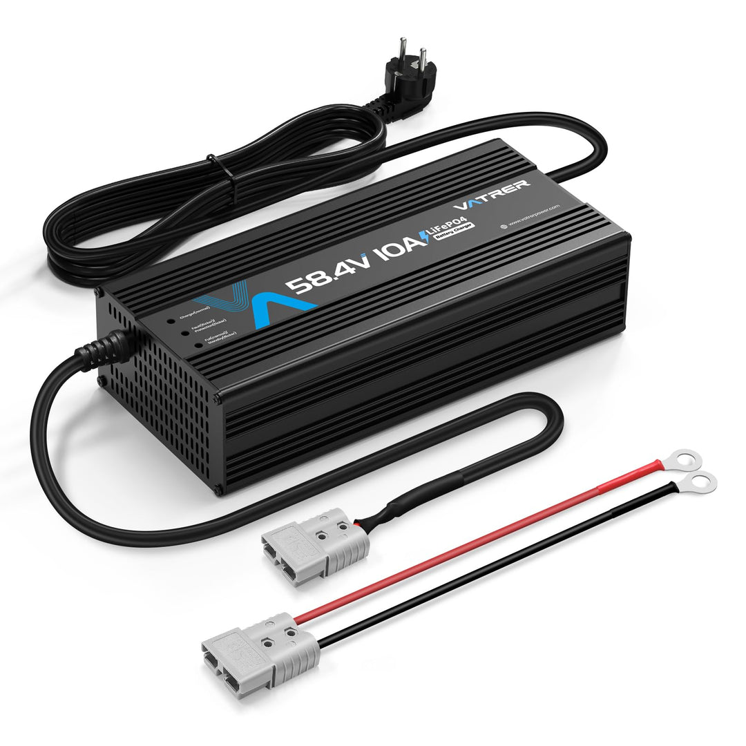 58.4V 10A LiFePO4 Ladegerät AC-DC Lithiumbatterieladegerät Mehrere Schutzfunktionen für 51.2V 48V Li