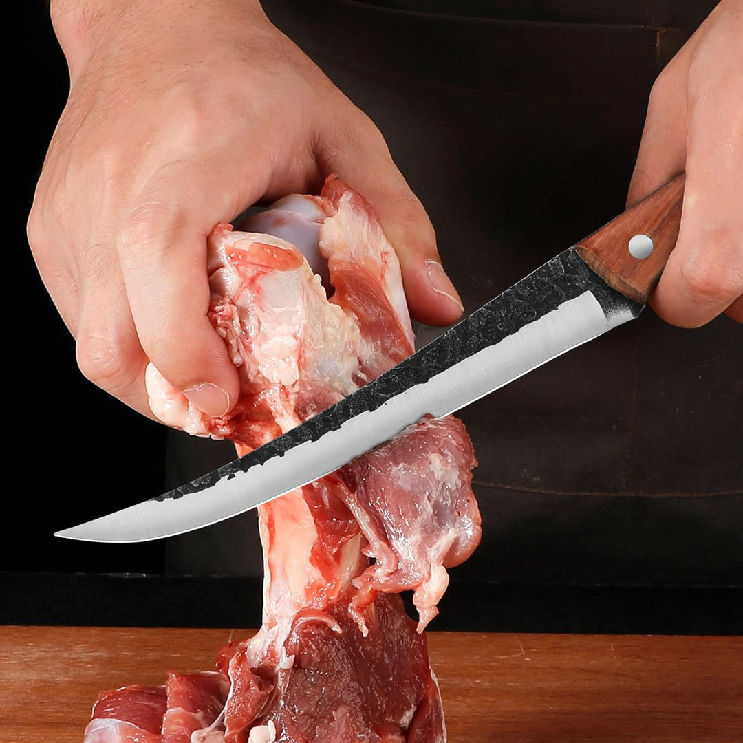 Ausbeinmesser Profi Filetiermesser Fisch Scharf: Metzgermesser Schmieden Outdoor Messer Fleischermes