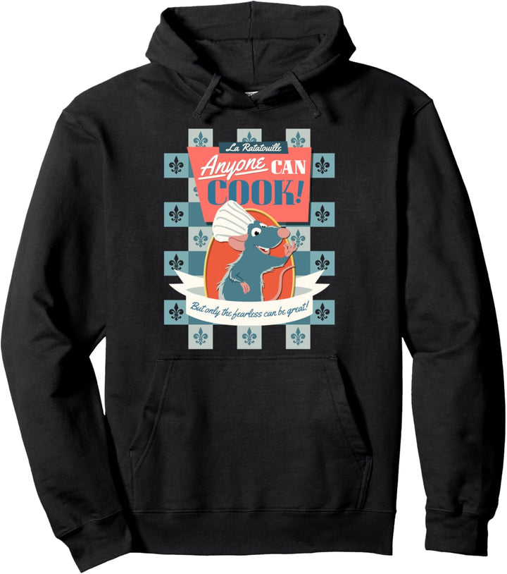 Disney Pixar Ratatouille Remy Anyone Can Cook Poster Pullover Hoodie