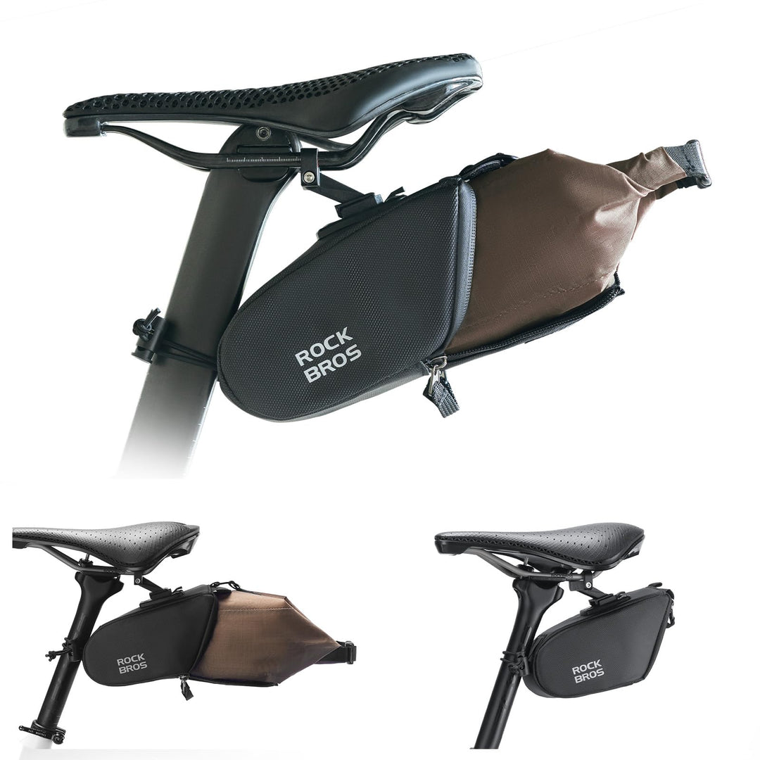 ROCKBROS Satteltasche Fahrrad wasserdichte Fahrradtasche 0,8-1,3 L Erweiterbare Fahrradsatteltasche