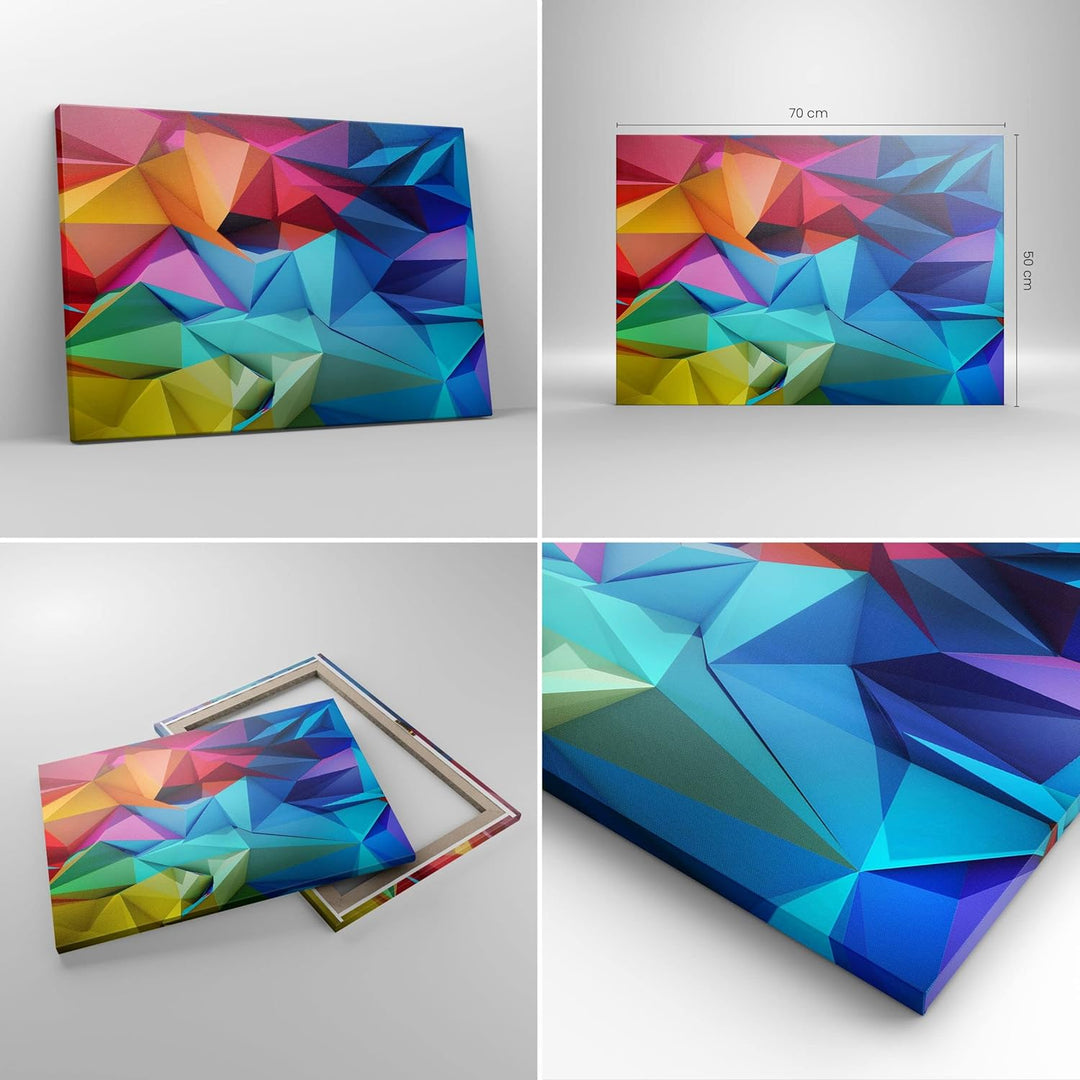Bilder auf Leinwand Formen futuristisch geometrisch Leinwandbild 70x50cm Wandbilder Dekoration Wohnz