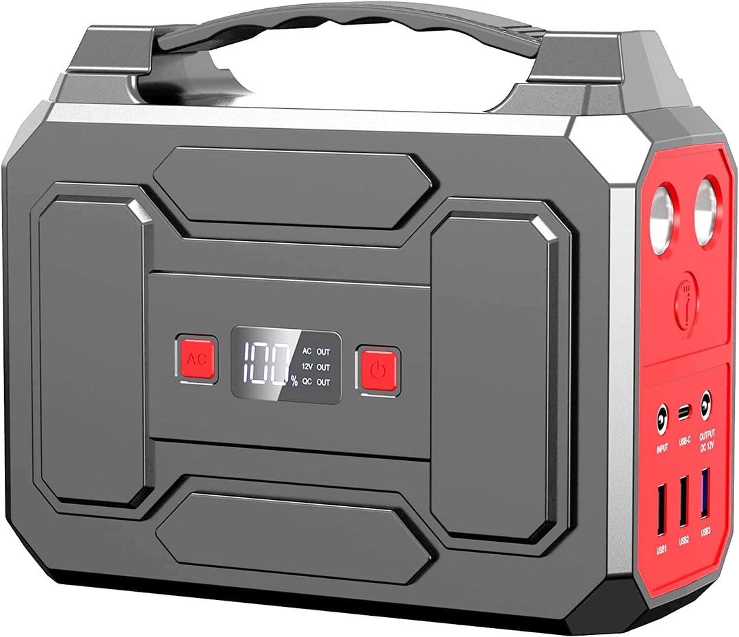 Powkey Tragbare Powerstation 99Wh/27000mAh Tragbares Powerbank 100W Solargenerator mit 230V AC/QC 3.