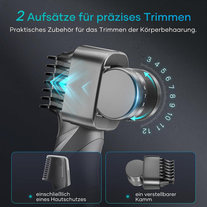 Intimrasierer Mann, kensen Rasierer Herren Intimbereich Wasserdicht Körperrasierer Herren V-förmig B