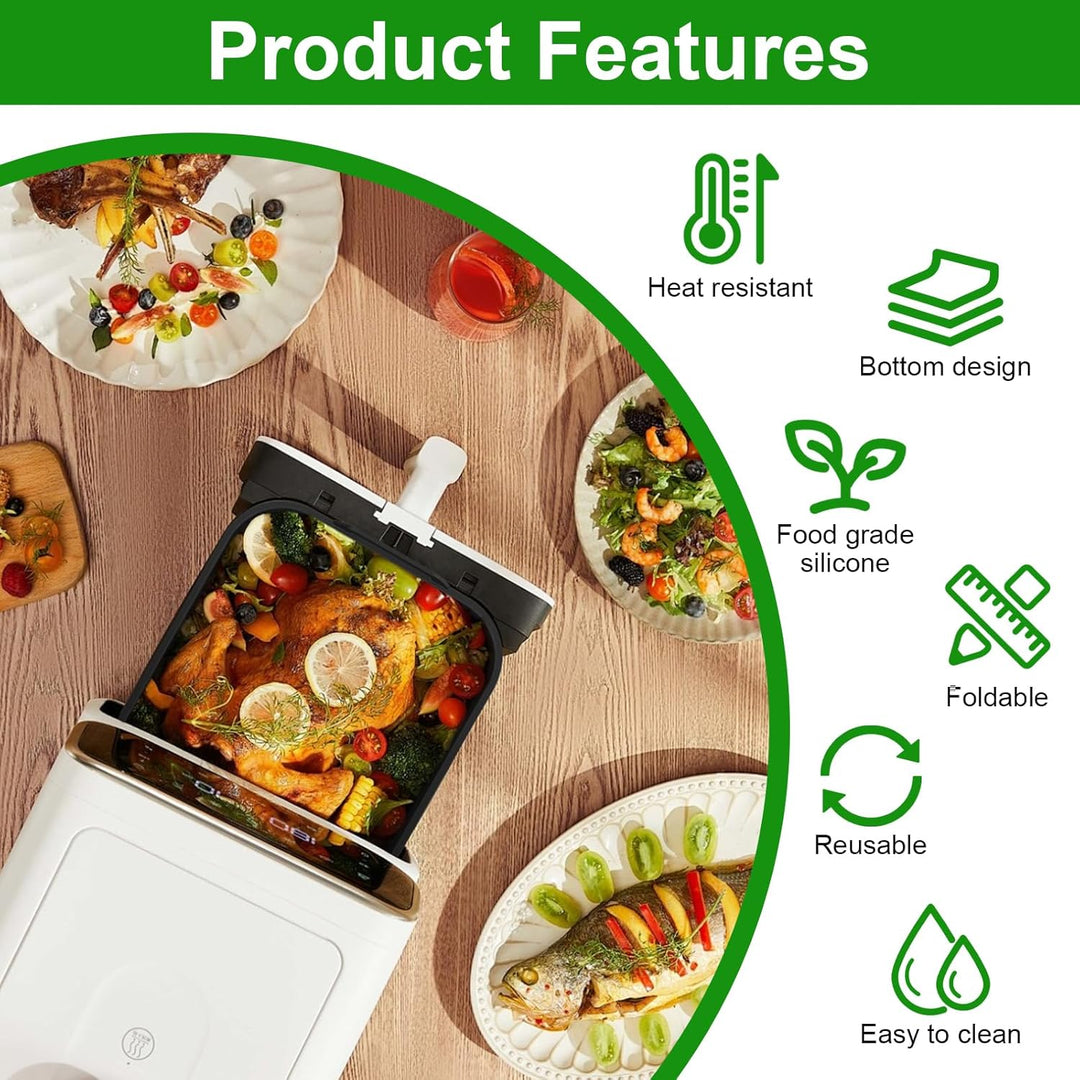 Airfryer Zubehör für Ninja Foodi Flexdrawer AF500EU (3 Stück), Collapsible Silikonform für Heissluft