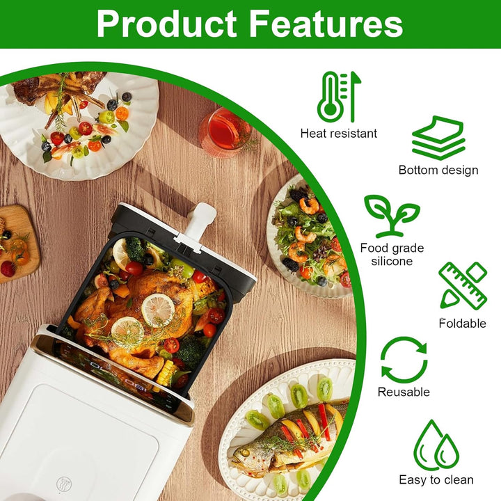 Airfryer Zubehör für Ninja Foodi Flexdrawer AF500EU (3 Stück), Collapsible Silikonform für Heissluft