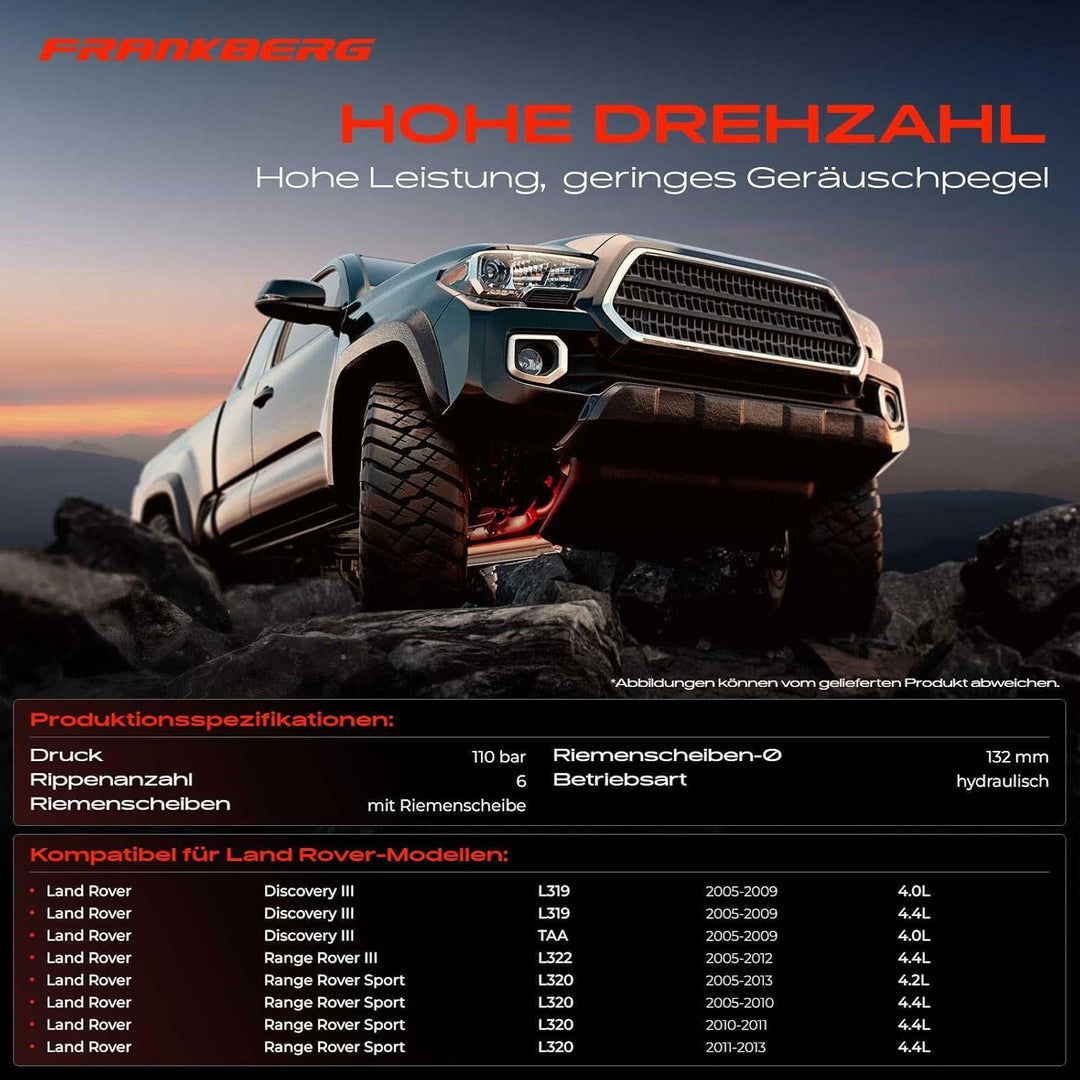 Frankberg Servopumpe Hydraulisch Lenkung mit RiemenscheibenKompatibel mit Discovery L319 TAA 4.0L-4.
