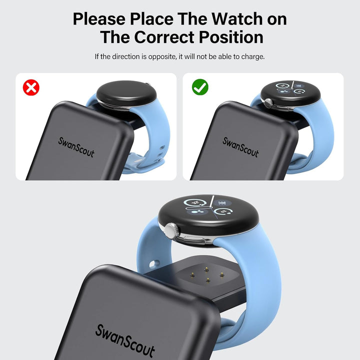 3 in 1 Ladestation für Google Pixel Watch 3/2, 25W USB C Fast Charger für Google Pixel 10 Pro/10 Pro