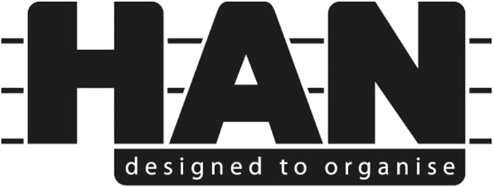 HAN Einhängetrog DIN A4 quer, Karteitrog für 1.000 Karteikarten, inklusive 2 Stützplatten mit Sichtr