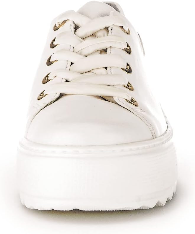 Gabor Damen Low-Top Sneaker, Frauen Halbschuhe,Wechselfussbett 40 EU Weiss Latte, 40 EU Weiss Latte