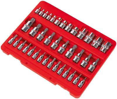 TRX-Star* Socket & Security Socket Bit Set 38pc 1/4", 3/8" & 1/2"Sq Drive 1 Red, 1 Red